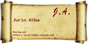 Jurin Alba névjegykártya